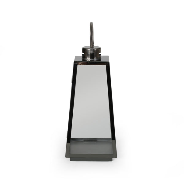 Gdf Studio Thaddeus Modern Stainless Steel Lantern Set Of 2 Black