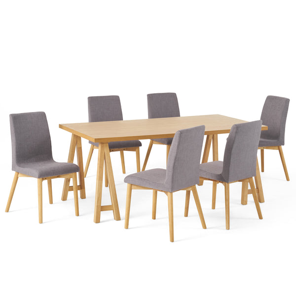 gdf studio Thanvi Mid-Century Modern 7 Piece Dining Set