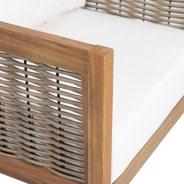 Gdf Studio The Crowne Collection Outdoor Acacia Wood Club Chairs With Optional Sunbrella Cushions Set Of 2