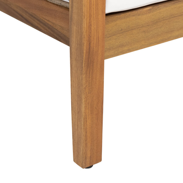 Gdf Studio The Crowne Collection Outdoor Acacia Wood Club Chairs With Cushions Set Of 2