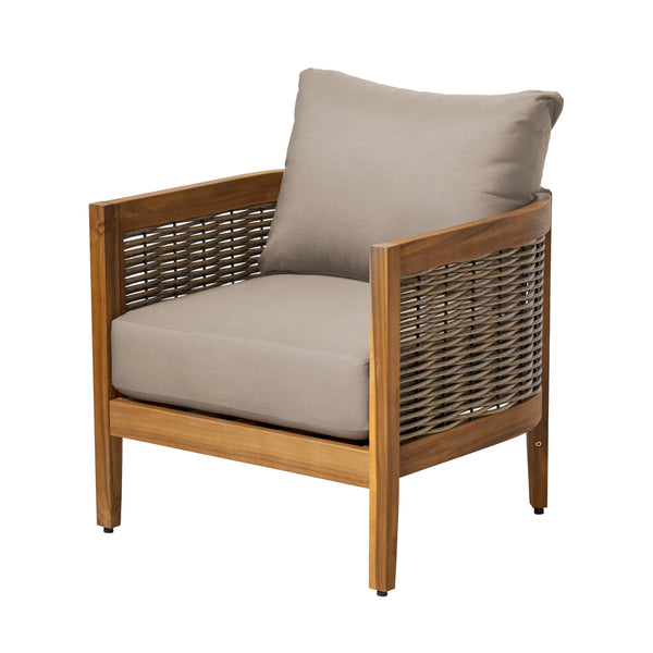 Gdf Studio The Crowne Collection Outdoor Acacia Wood Club Chair With Optional Sunbrella Cushions