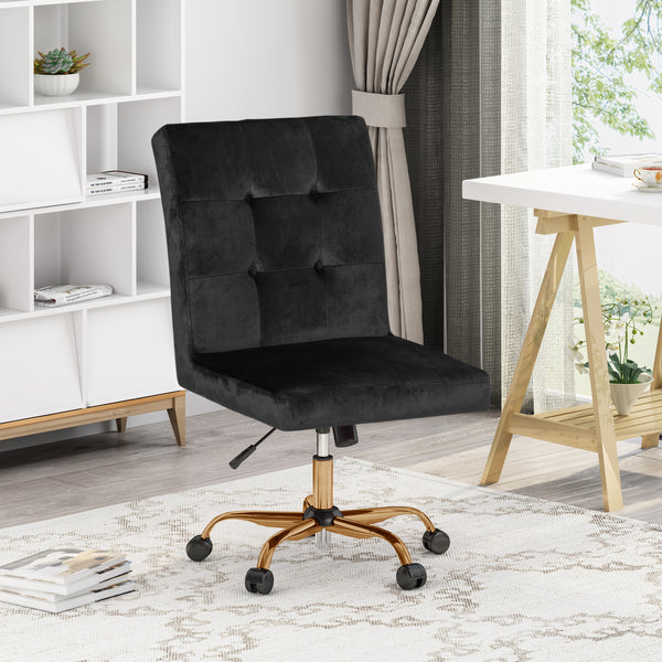Gdf Studio Theodore Glam Tufted Home Office Chair With Swivel Base