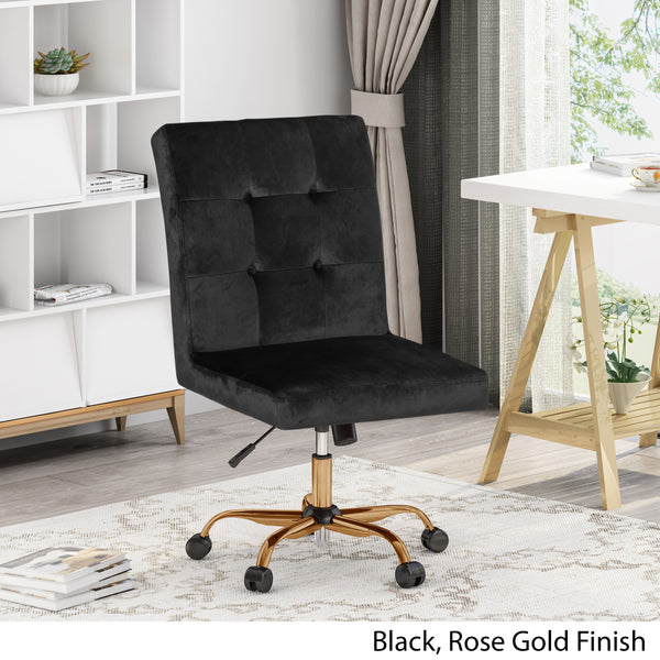 Gdf Studio Theodore Glam Tufted Home Office Chair With Swivel Base