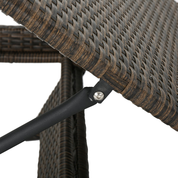 Gdf Studio Thira Outdoor Modern Adjustable Wicker Chaise Lounge Chair