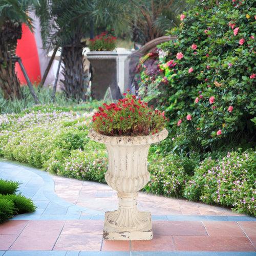 Gdf Studio Thorven Outdoor MGO Garden Urn Antique White