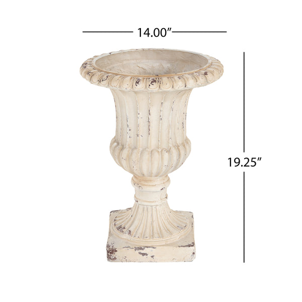 Gdf Studio Thorven Outdoor MGO Garden Urn Antique White