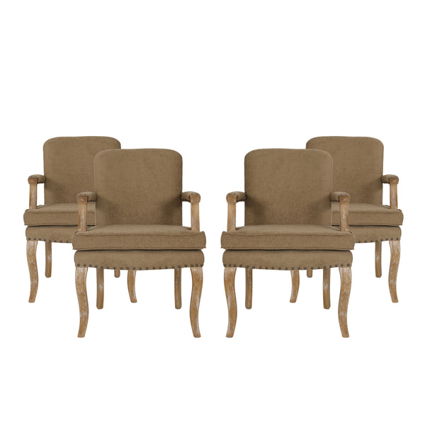 Gdf Studio Tim French Country Dining Arm Chair With Nailhead Trim Set Of 4