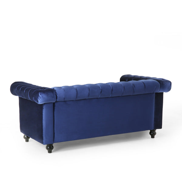 Gdf Studio Timber Modern Glam Tufted Loveseat With Nailhead Trim