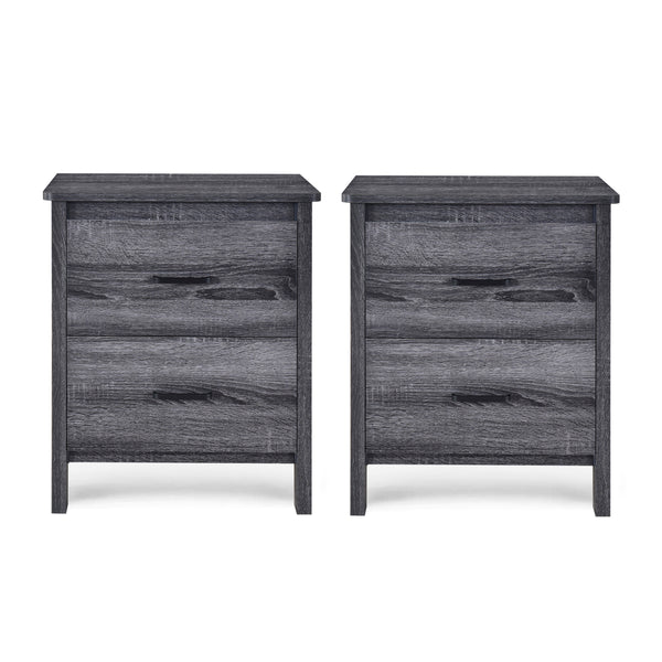 Gdf Studio Titeca Contemporary 2 Drawer Nightstands Set Of 2