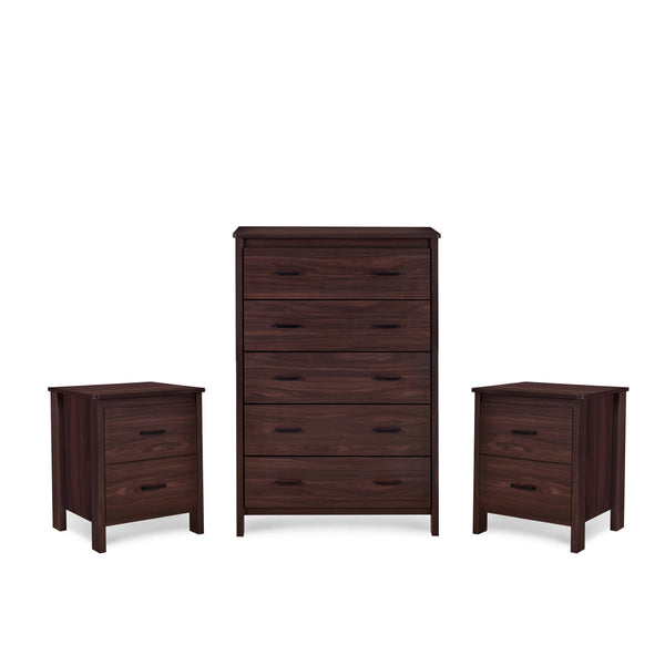 Gdf Studio Titeca Contemporary 3 Piece Dresser And Nightstand Set