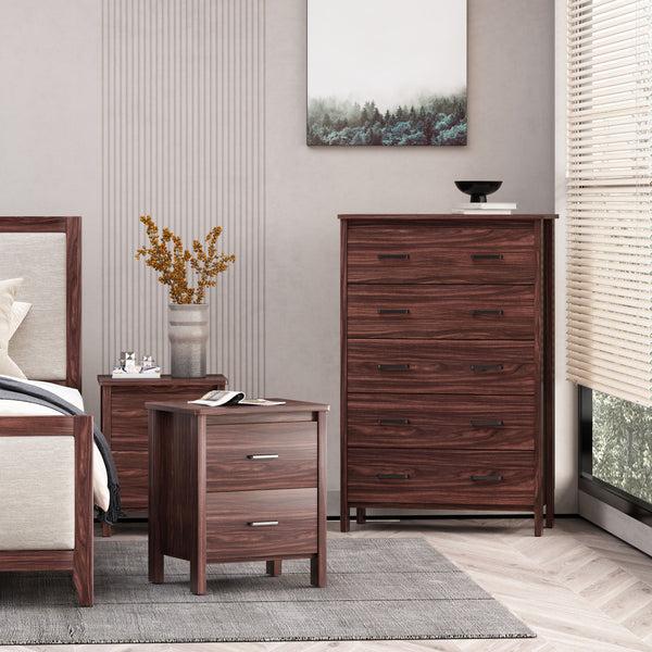 gdf studio Titeca Contemporary 3 Piece Dresser and Nightstand Set