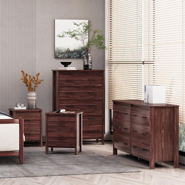 gdf studio Titeca Contemporary 4 Piece Dresser and Nightstand Set