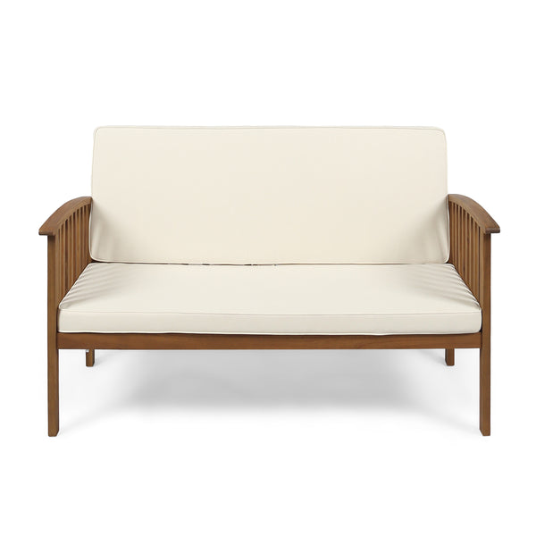 Gdf Studio Tolbert Outdoor Acacia Wood Loveseat & Coffee Table Set