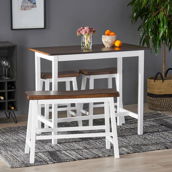 Gdf Studio Toluca Farmhouse 4 Seater Bar Dining Set