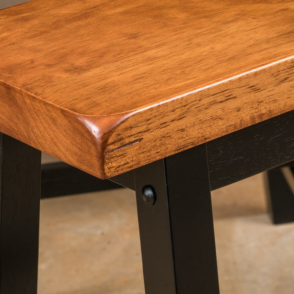 Gdf Studio Toluca Saddle Wood 24-Inch Counter Dining Bench (Set Of 2)