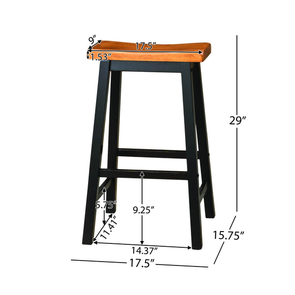 Gdf Studio Toluca Saddle Wood 29-Inch Barstool (Set Of 2)