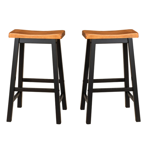 gdf studio Toluca Saddle Wood 29-Inch Barstool (Set of 2)