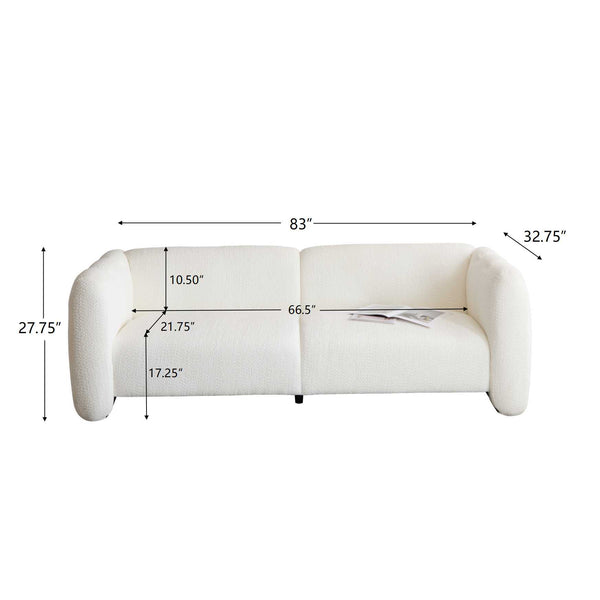 Gdf Studio Tonsona 83" 3-Seater Sofa Wave Design Living Rooms Bedrooms Apartment Office