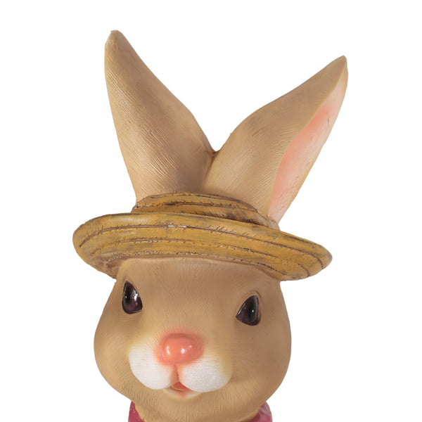 Gdf Studio Tooke Outdoor Decorative Rabbit Planter Pink And Brown