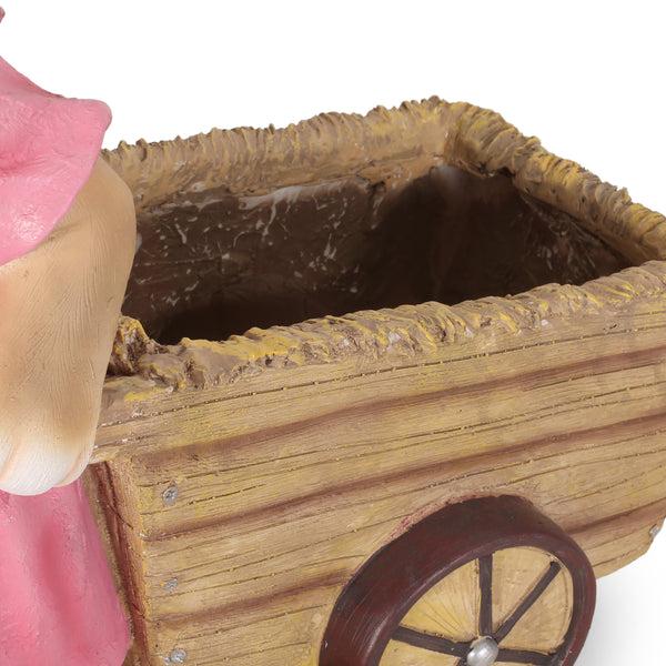Gdf Studio Tooke Outdoor Decorative Rabbit Planter Pink And Brown