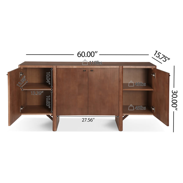 Gdf Studio Toral Modern Wooden Wide Storage Sideboard