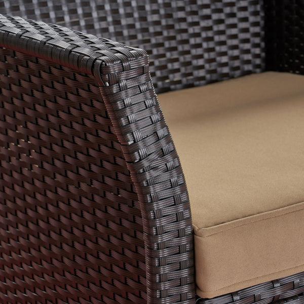 Gdf Studio Tori Outdoor Wicker Club Chairs With Water-Resistant Cushions (Set Of 2)