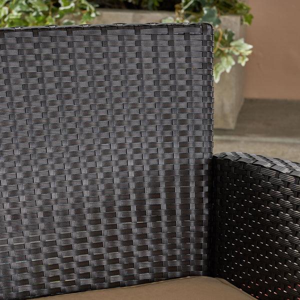 Gdf Studio Tori Outdoor Wicker Club Chairs With Water-Resistant Cushions (Set Of 2)