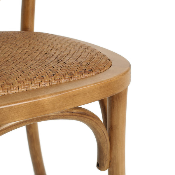 Gdf Studio Torin Wood Dining Chair With Cane Rattan Wood Webbing