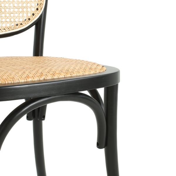 Gdf Studio Torin Wood Dining Chair With Cane Rattan Wood Webbing