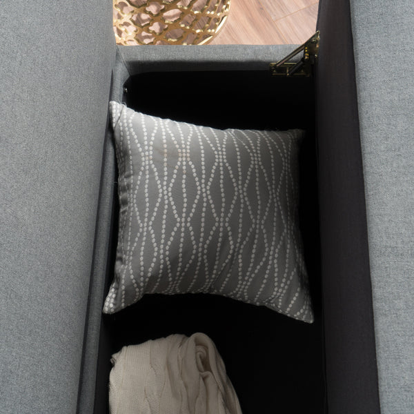 Gdf Studio Toro Versatile Modern Fabric Storage Settee