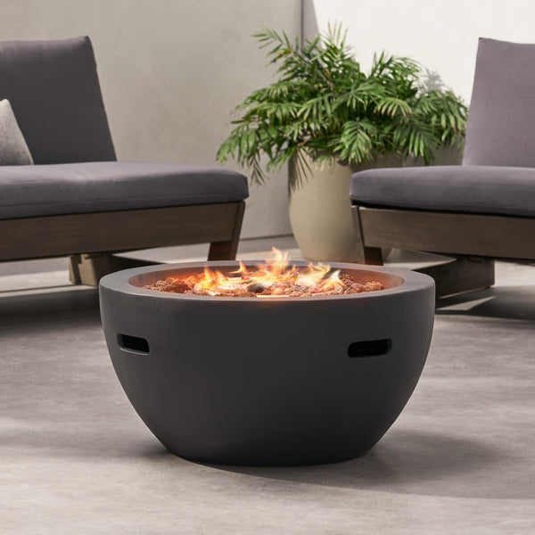 gdf studio Toulouse Outdoor 40 000 BTU Lightweight Concrete Fire Pit Bowl (No Tank Holder)