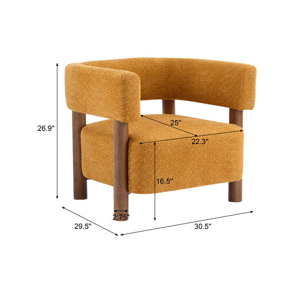 Gdf Studio Trailthorn Boucle Upholstered Accent Arm Chair