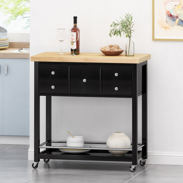 Gdf Studio Tremont Contemporary Storage Kitchen Cart With Wheels
