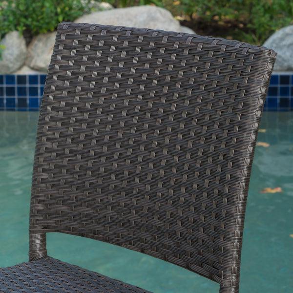 Gdf Studio Trestle 29-Inch Outdoors Dark Brown Wicker Barstools (Set Of 2)