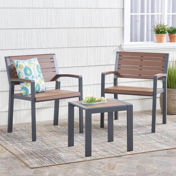 Gdf Studio Trimble Outdoor 3 Piece Aluminum Chat Set