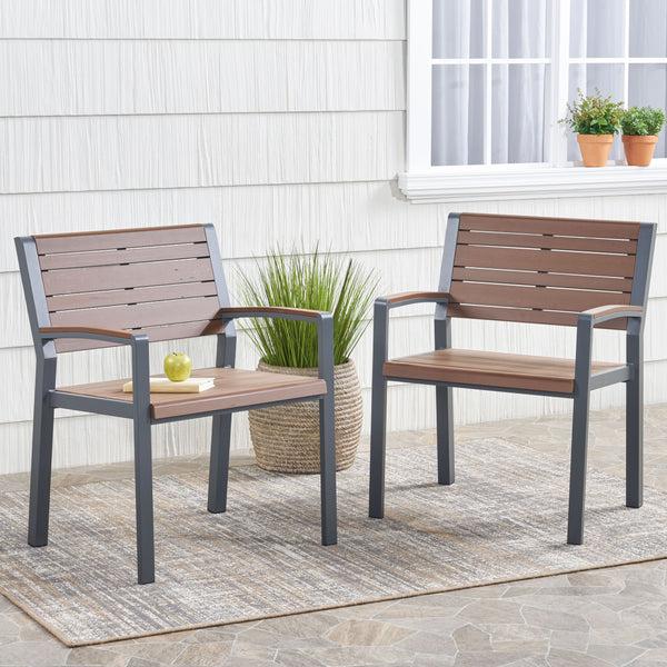 Gdf Studio Trimble Outdoor Aluminum Chairs Set Of 2