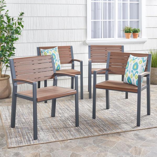 Gdf Studio Trimble Outdoor Aluminum Chairs Set Of 4