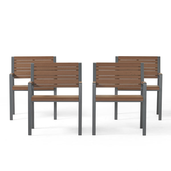 gdf studio Trimble Outdoor Aluminum Chairs Set of 4