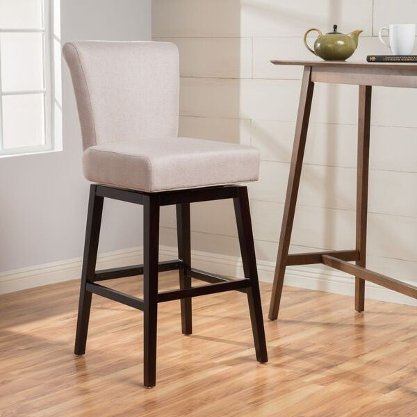 Gdf Studio Tristan 32-Inch Wheat Fabric Swivel Barstool
