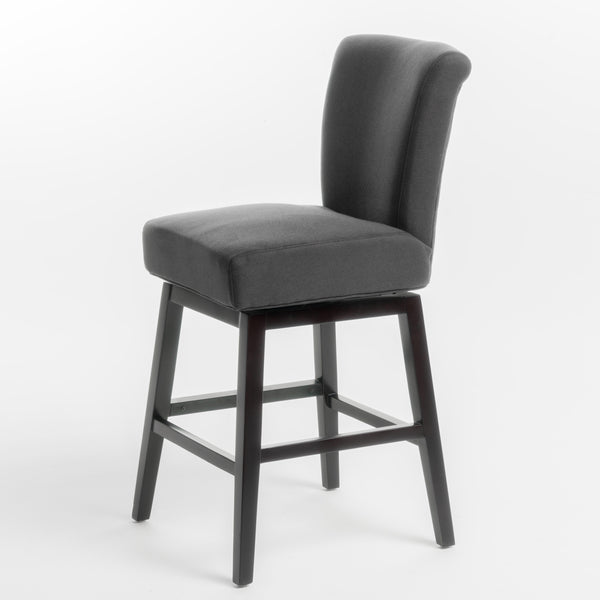 Gdf Studio Tristan Contemporary Dark Charcoal Fabric Upholstered Swivel Counter Stool