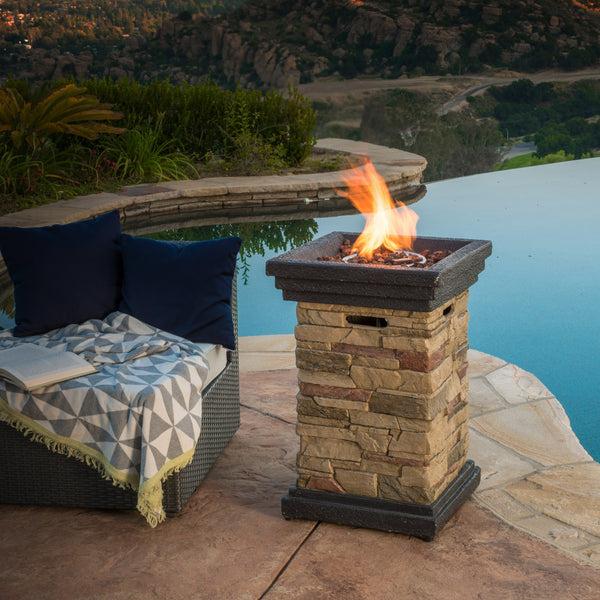 Gdf Studio Troy Outdoor 19-inch Liquid Propane Fire Column