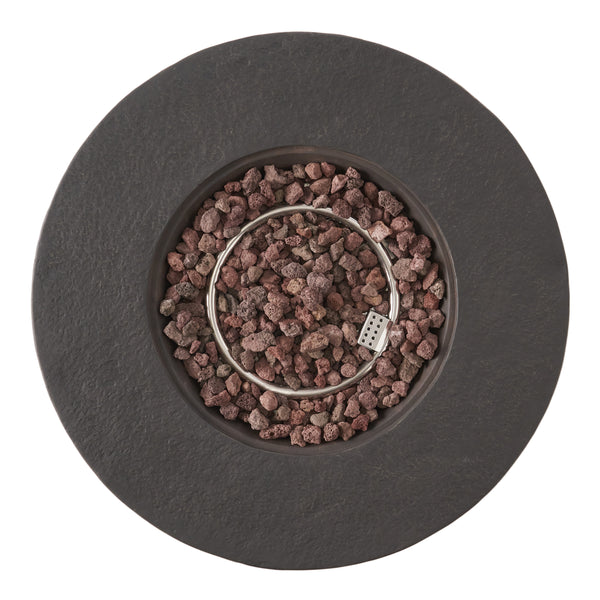 Gdf Studio Troy Outdoor 40 000 BTU Lightweight Concrete Circular Fire Pit (No Tank Holder) Stone Finish