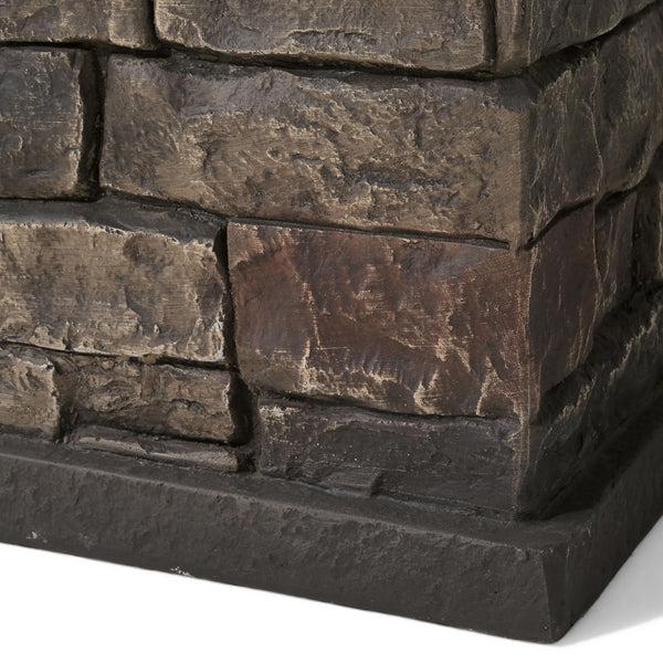 Gdf Studio Troy Outdoor Lightweight Concrete Tank Holder Side Table Stone Finish