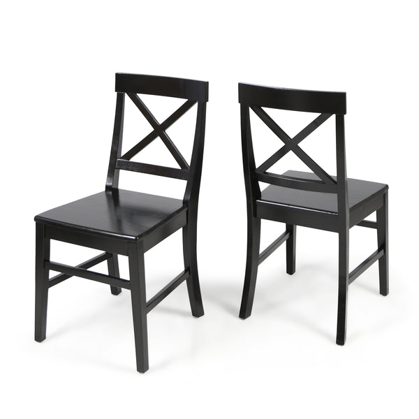 Gdf Studio Truda Farmhouse Acacia Wood Dining Chairs (Set Of 2)