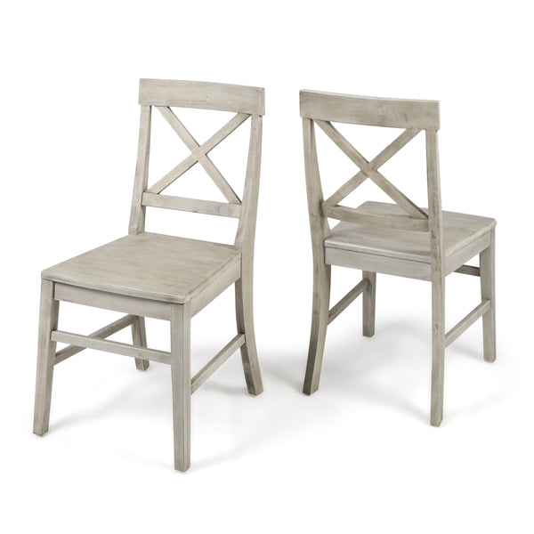 gdf studio Truda Farmhouse Acacia Wood Dining Chairs (Set of 2)