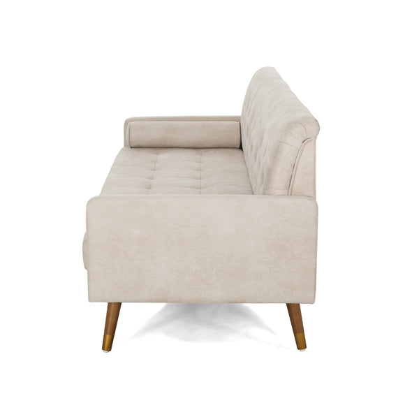 Gdf Studio Truda Mid Century Modern Microfiber Sofa With Button Accents