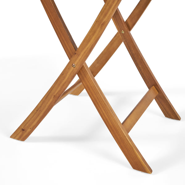 Gdf Studio Truda Outdoor Acacia Wood Wicker Foldable Bistro Set With Chairs And Table
