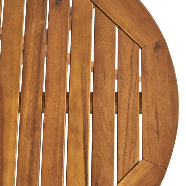Gdf Studio Truda Outdoor Acacia Wood Wicker Foldable Bistro Set With Chairs And Table