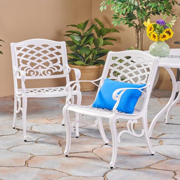 Gdf Studio Tsa Outdoor Cast Aluminum Arm Chair (Set Of 2)
