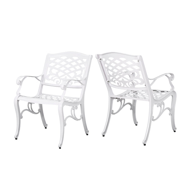 gdf studio Tsa Outdoor Cast Aluminum Arm Chair (Set of 2)